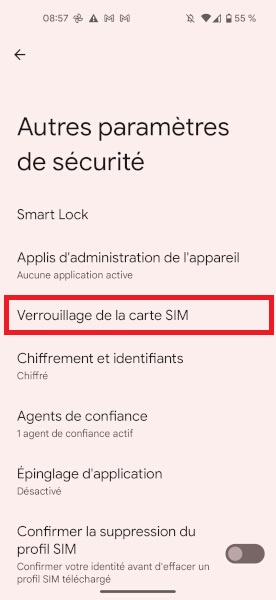 Changer le code PIN sur le Google Pixel 5a